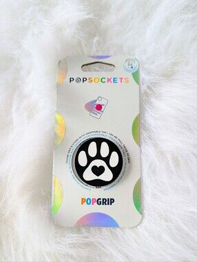 Paw Heart, Pop Socket, Pop Grip, Black White, Phone Accessory, New
